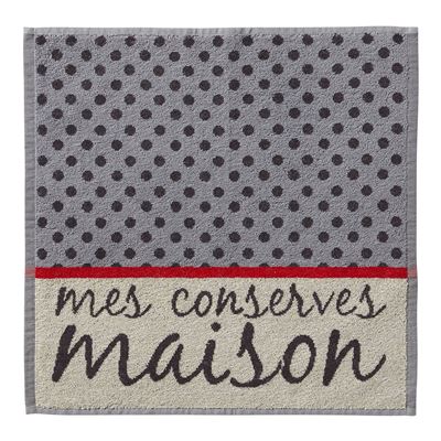 Torchons jacquard et essuie-mains éponges - motif conserves - lot de 3 et 6