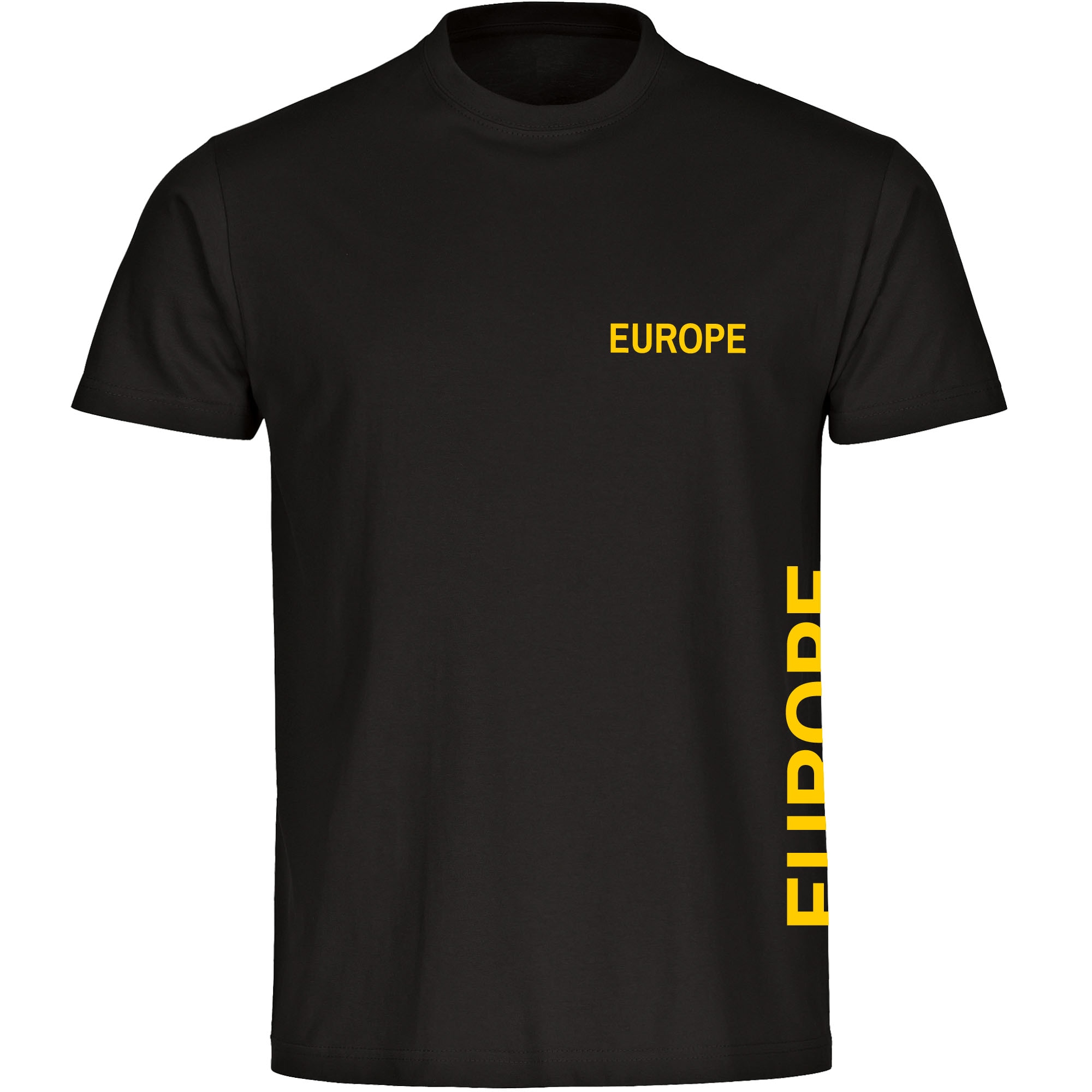 multifanshop® Herren T-Shirt- Europe - Brust & Seite - Druck gelb