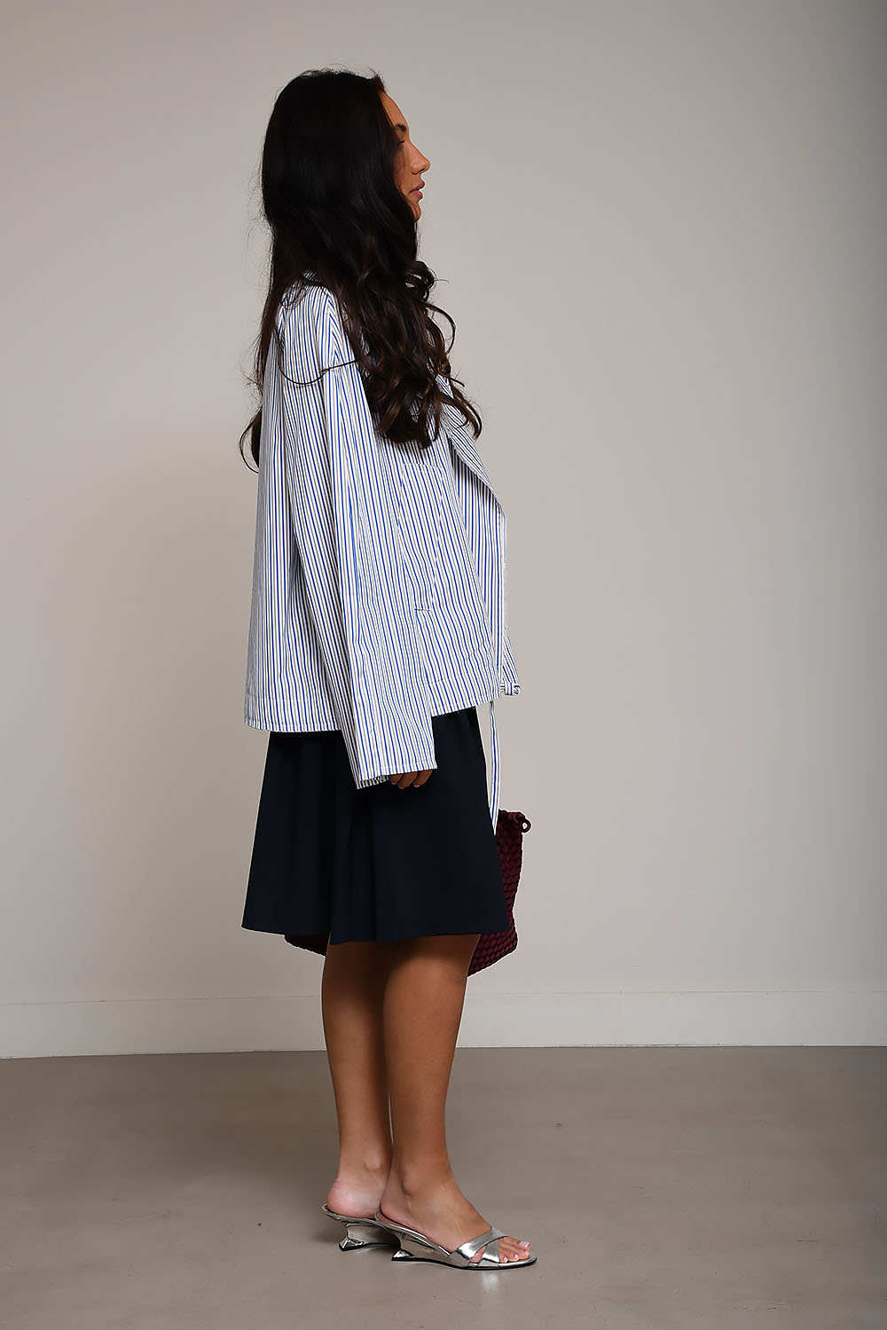 Bomber striped cotton shirt