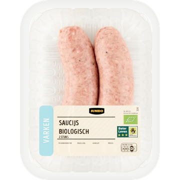 Jumbo Varkenssaucijs Biologisch 2 Stuks