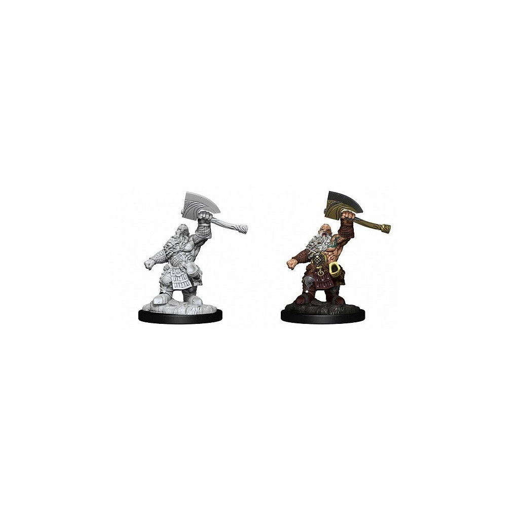 Magic the Gathering Deep Cuts Unpainted Miniatures: Dwarf Fighter & Dwarf Cleric