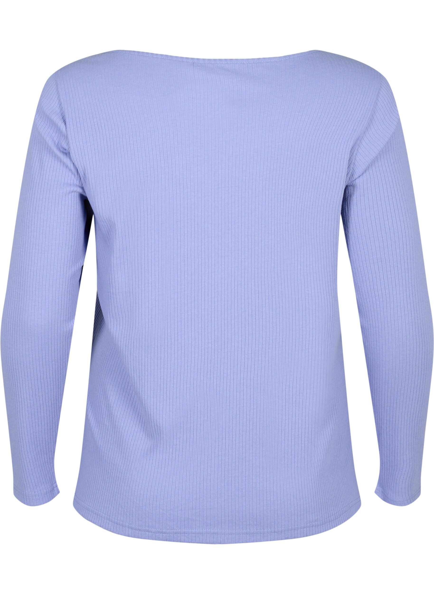 Langærmet t-shirt med asymmetrisk udskæring