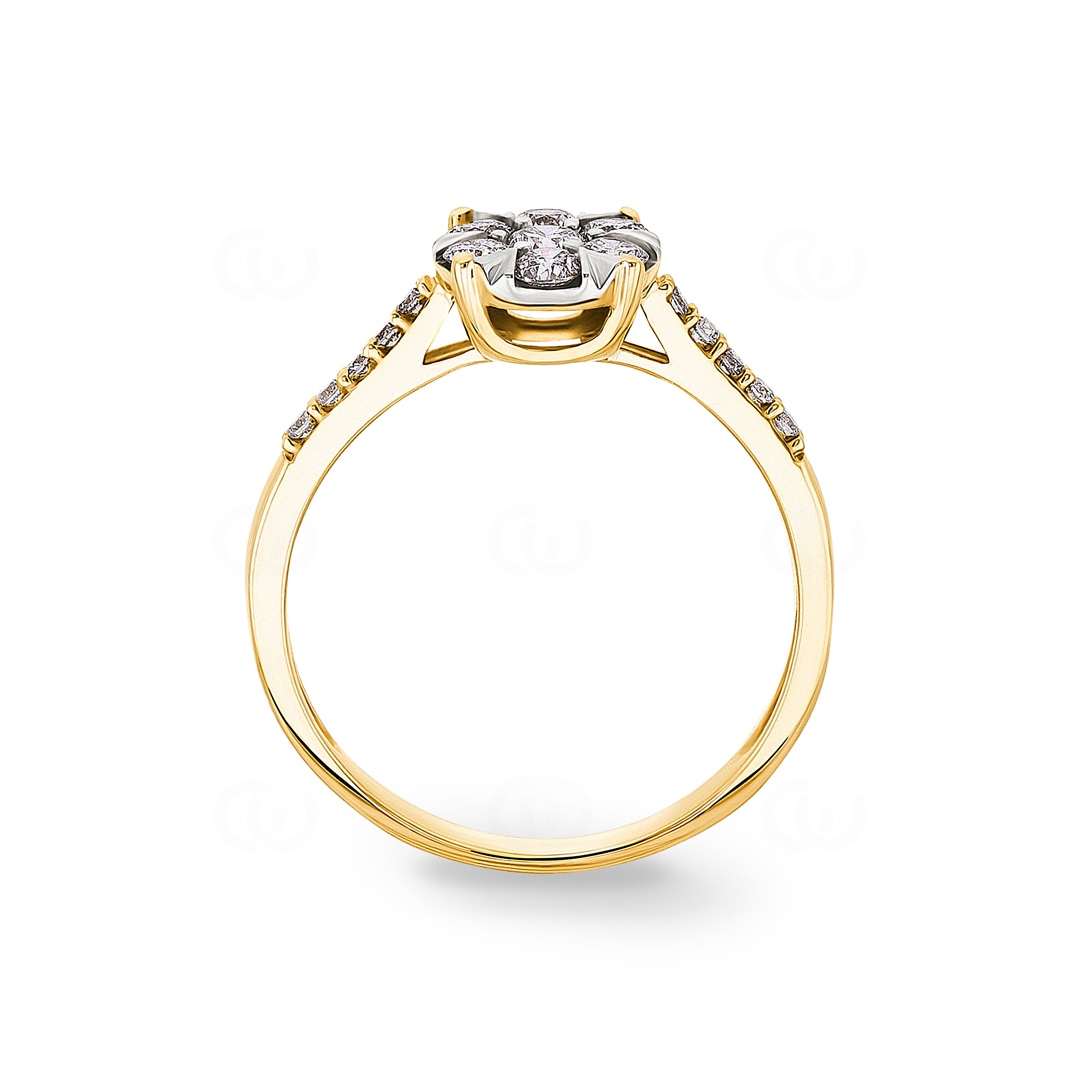 0.49 Karat Diamanten Verlobungsring 750/18 K Gelbgold