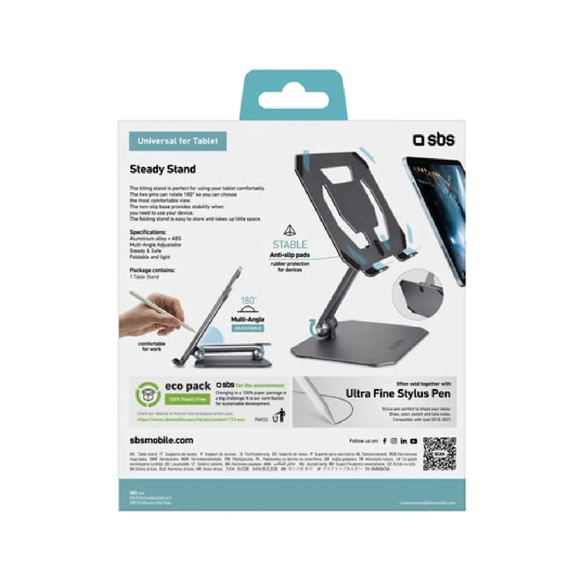 Sbs Support bureau pour tablettes - Noir