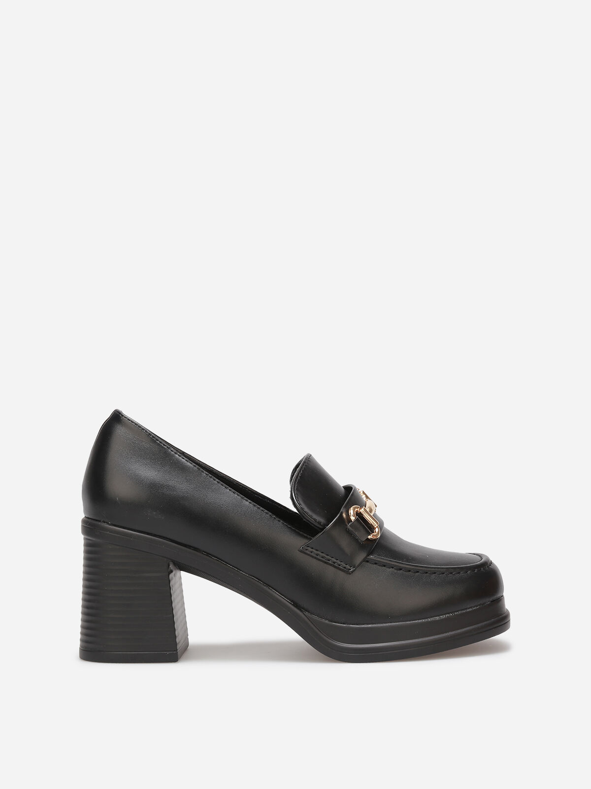 Mocassins à talon et mors- Noir