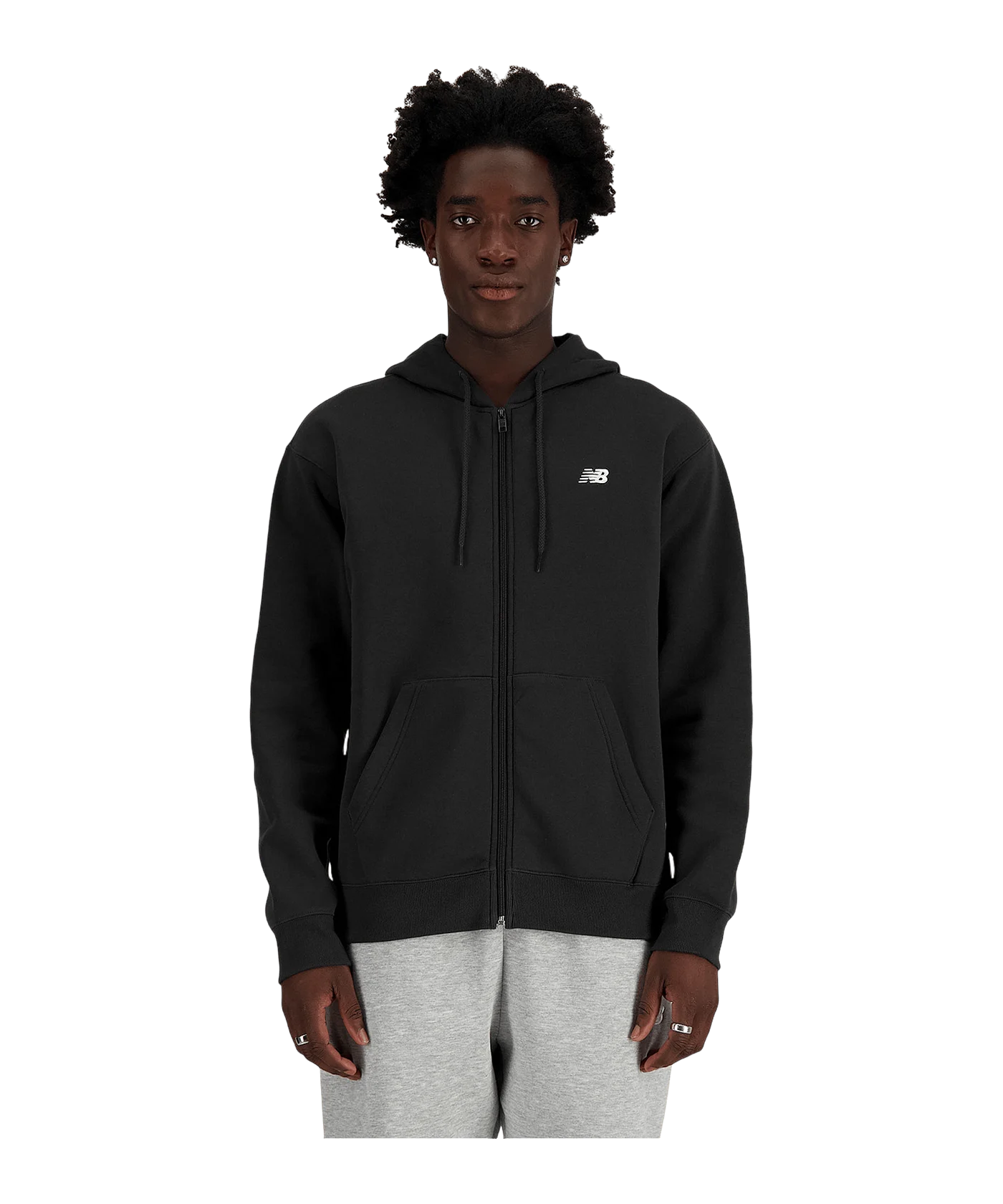 New Balance Sport Essentials Logo Fleece Jacke Schwarz FBK