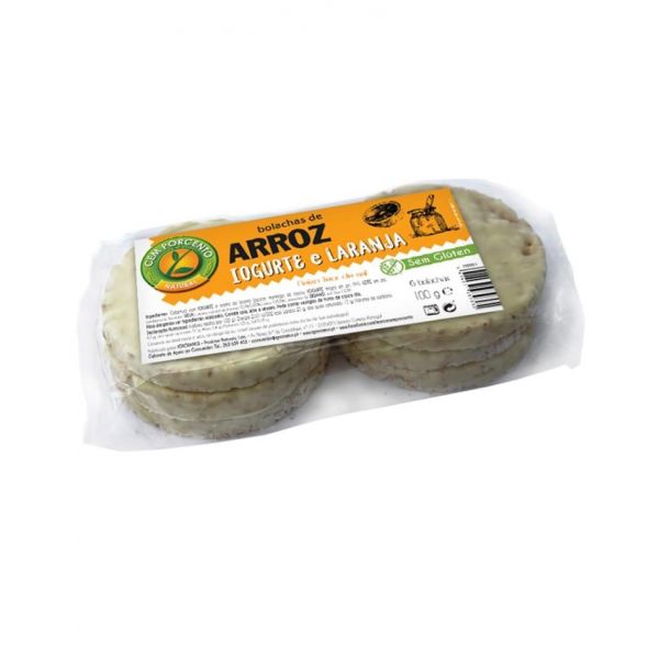 Cem Porcento Bolachas de Arroz com Iogurte e Laranja 100g