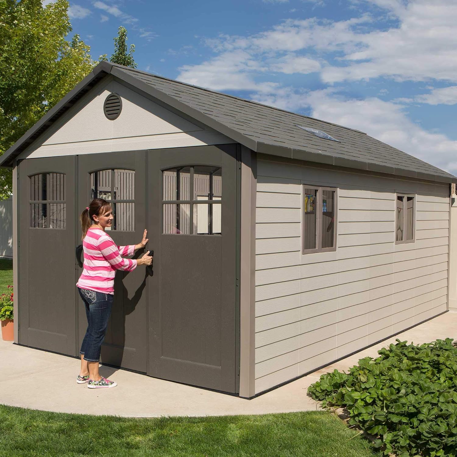Lifetime 11 x 18.5 Ft. Outdoor Storage Shed, 11 x 18.5, Desert Sand