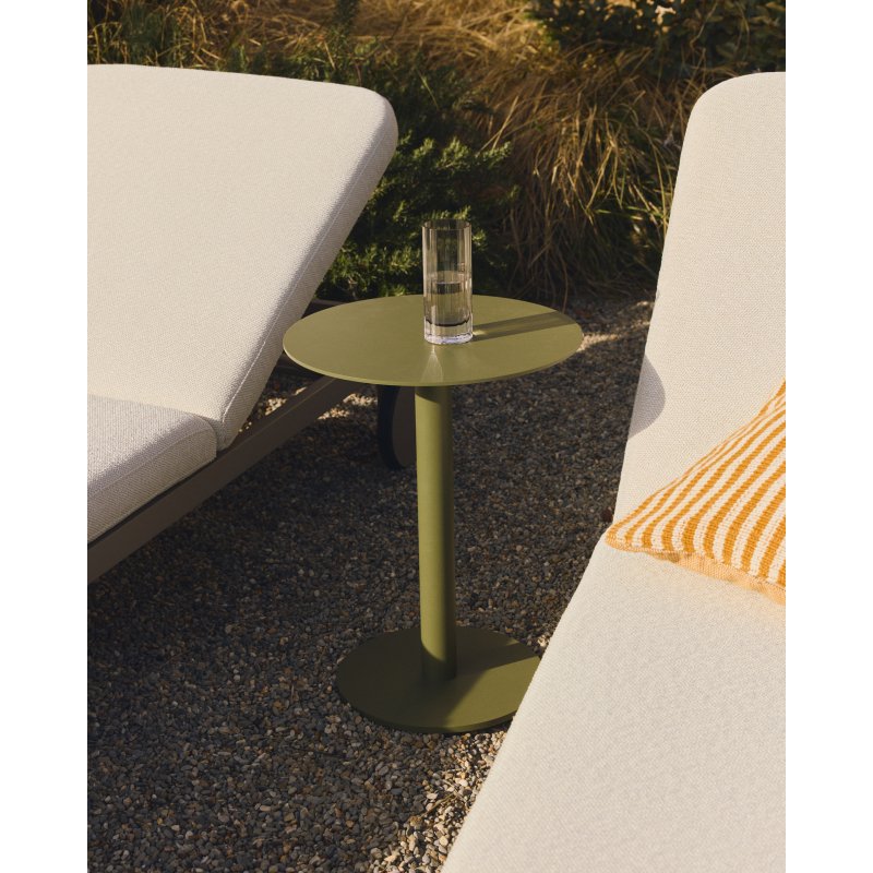 Table auxiliaire Asinara en aluminium vert Ø 40 cm