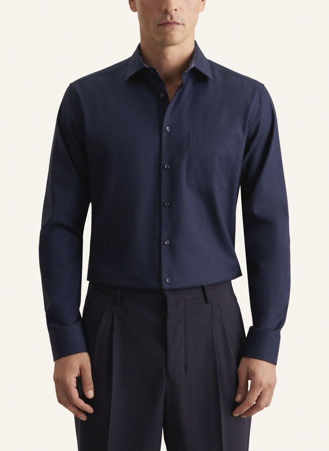Seidensticker Business Shirt Regular Long sleeve Kent-Collar Uni Blue