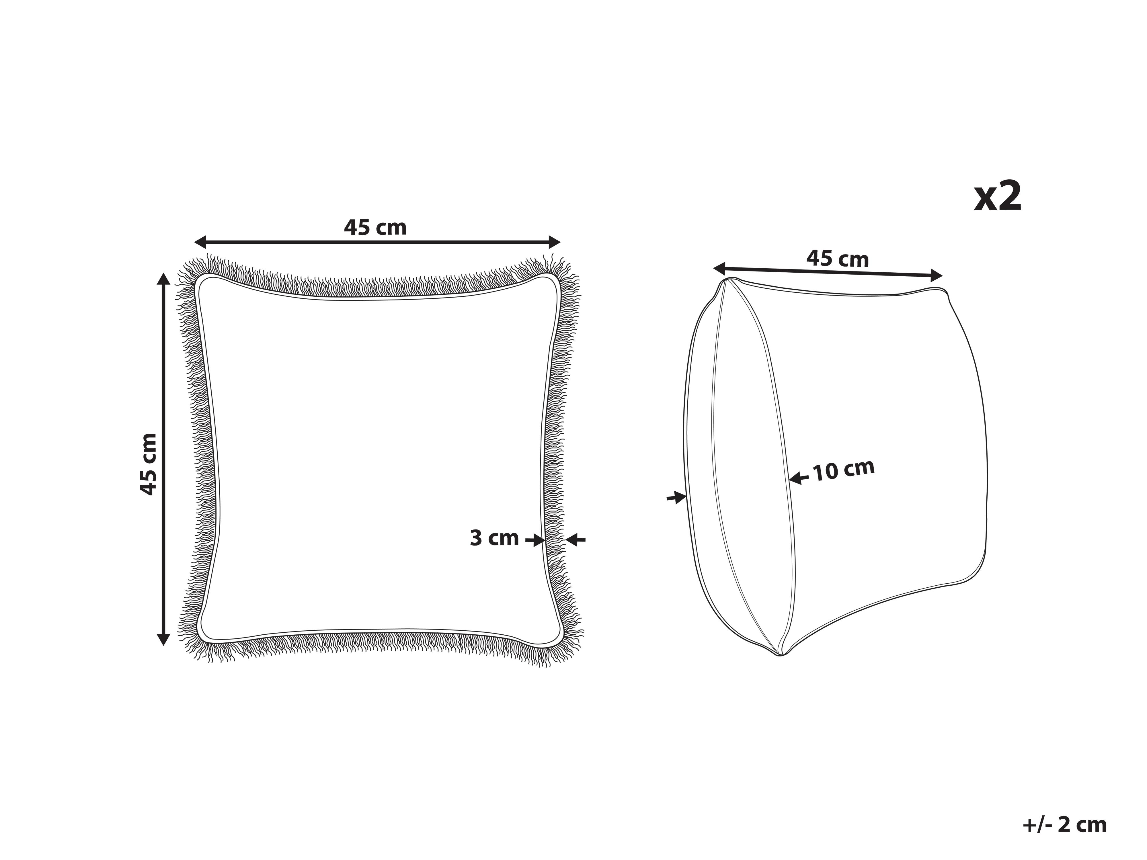 Set van 2 sierkussens OMORIKA Katoen 45 x 45 cm Wit bloempatroon
