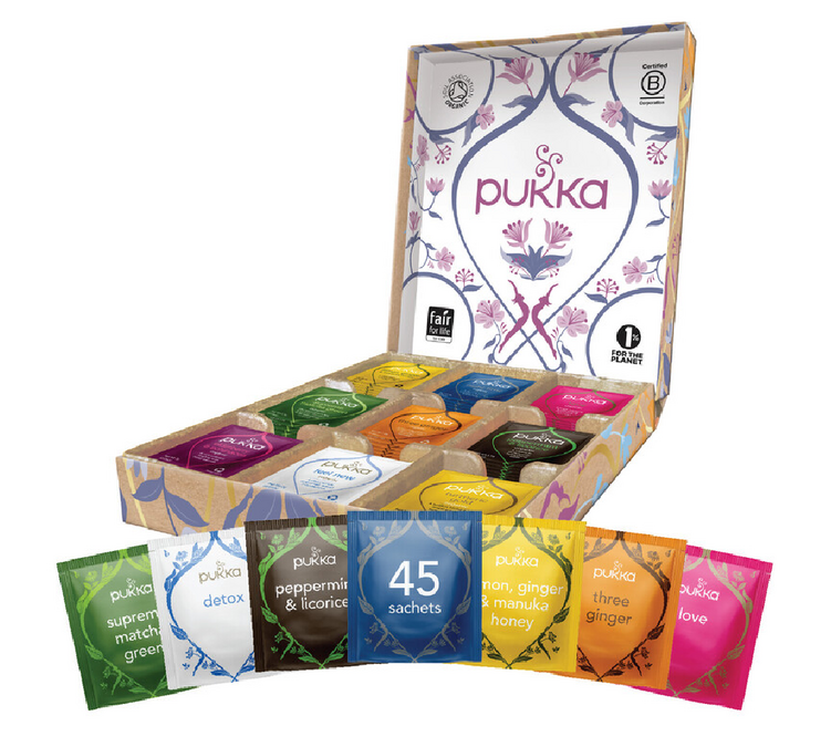 Coffret sélection Bio - 45 sachets de thé et infusion - PUKKA