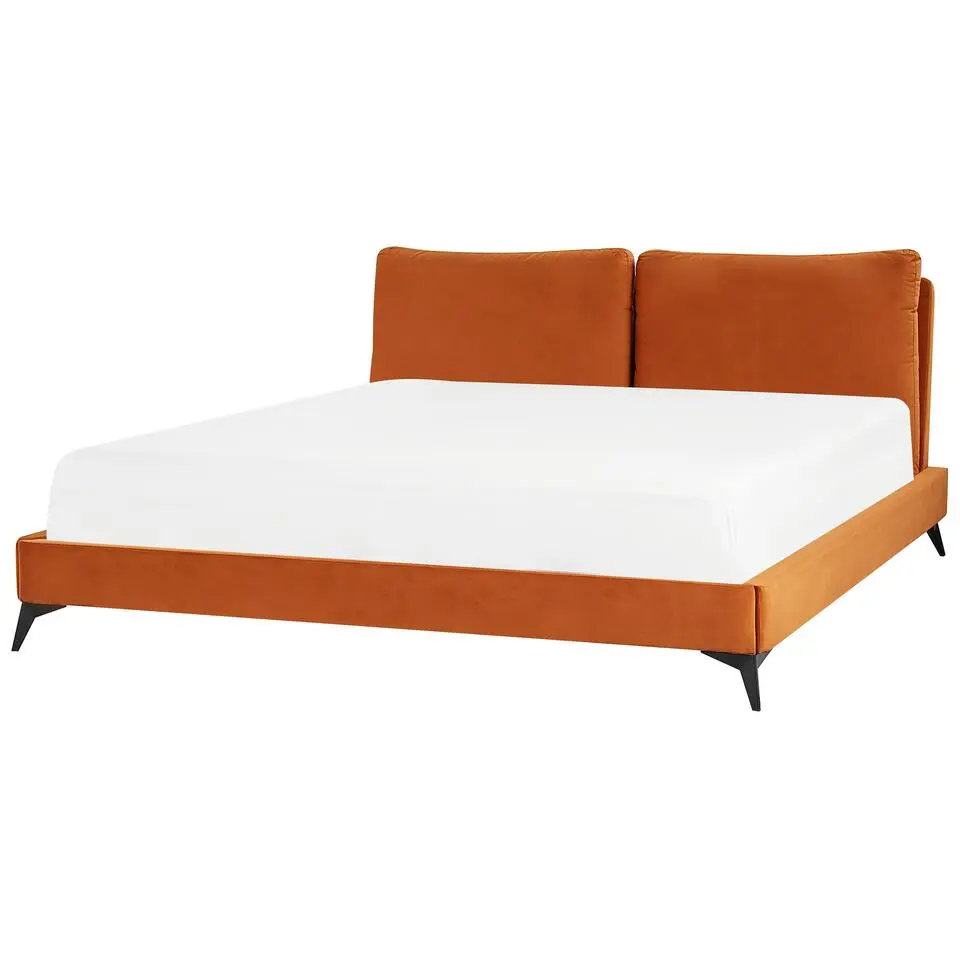 MELLE - Tweepersoonsbed - Oranje - 180 x 200 cm - Fluweel