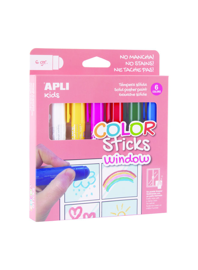Apli Apli - Color stick voor raam 6 kleuren