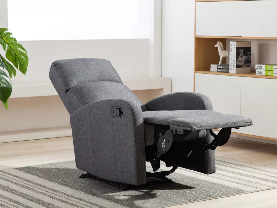 Fauteuil relax en tissu ISAO - Anthracite