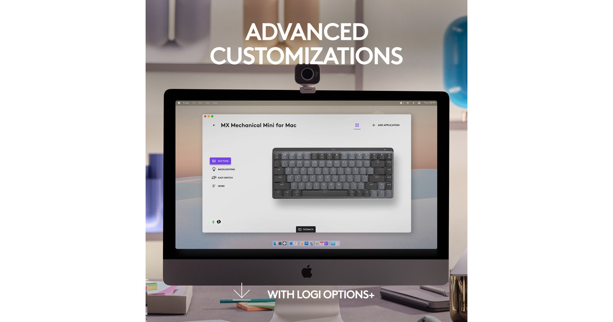 LogitechMX Mechanical Mini voor Mac, toetsenbord  (Donkergrijs, US-International, Cherry MX-Technologie)