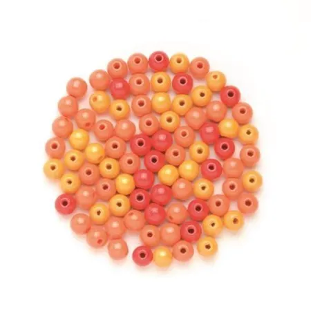 Glorex Holzperlen Mix blau, 6 mm, 118 Stück