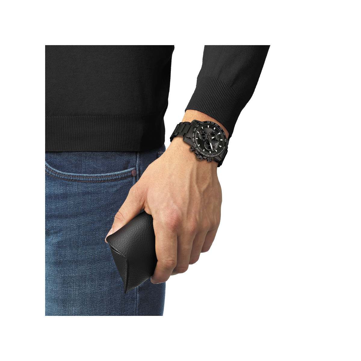 Montre Tissot homme chronographe acier noir