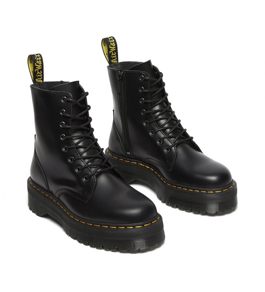 Botas Dr. Martens Quad Retro Jadon em couro preto - Altura da plataforma: 4 cm -