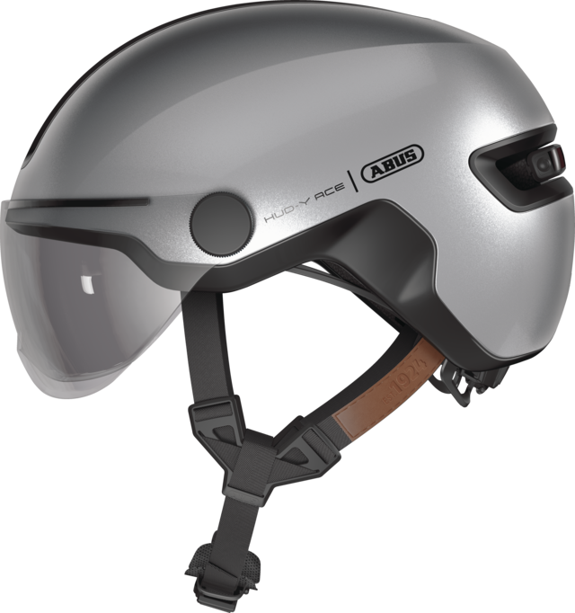ABUS HUD-Y ACE cykelhjelm LED Gleam Silver