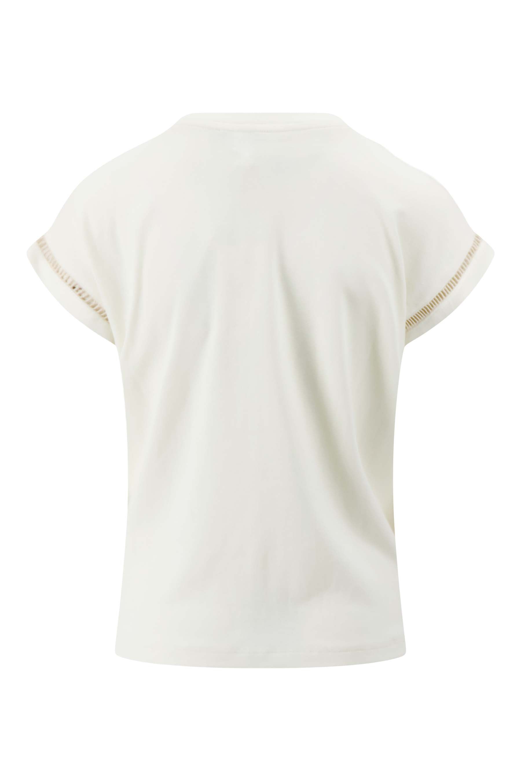 t-shirt met opengewerkte details