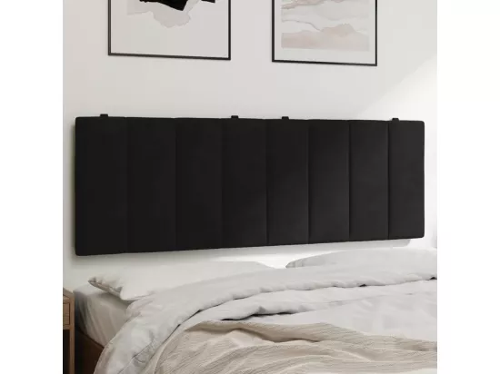 Tête de lit coussin noir 120 cm velours