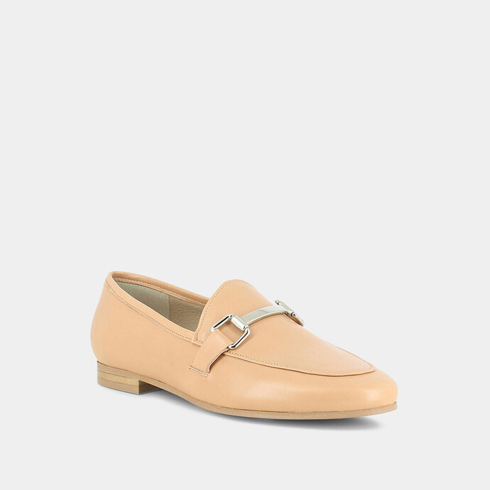 Mocassins à mors  en cuir nude