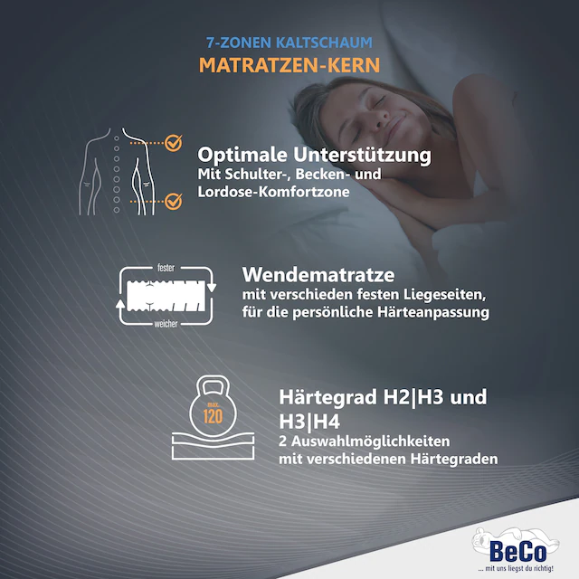Beco Komfortschaummatratze »Medistar KS, Matratze Kaltschaum-Feeling 90x200 cm, 140x200 cm« 21 cm hoch Raumgewicht: 28 kg/m³ 1 Stk. tlg. Geprüft mit 1,0* 