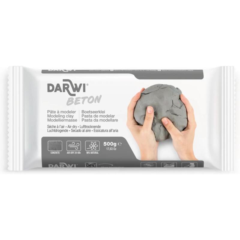 DARWI Pain de 500 g de pâte auto-durcissante BETON - Béton