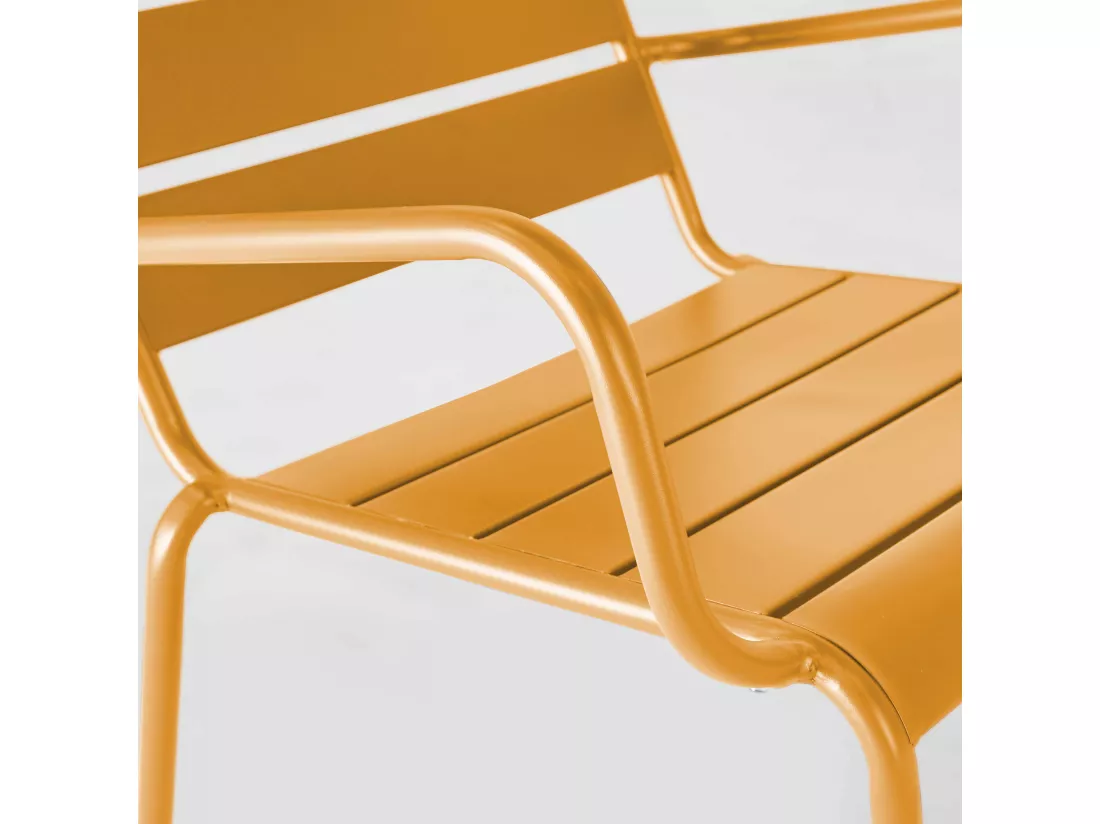Fauteuil de jardin bas relax acier jaune - Palavas
