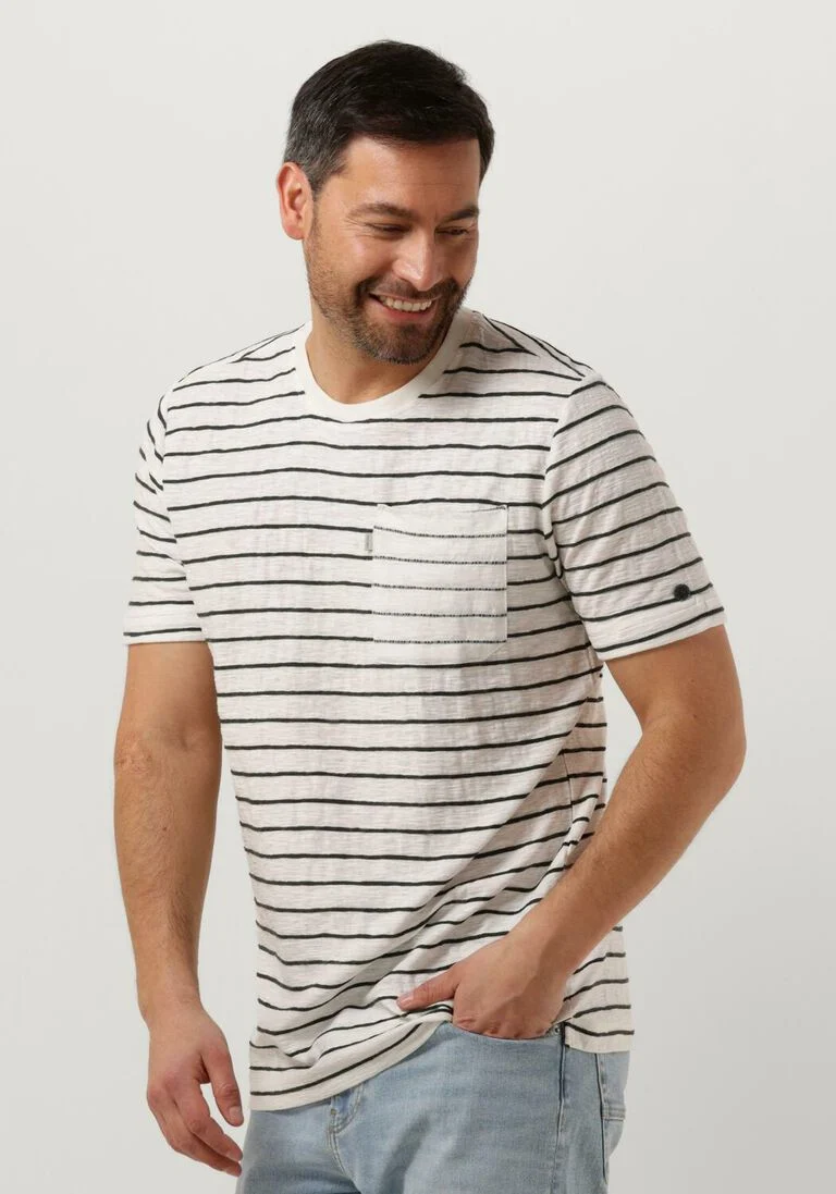 CAST IRON gebroken wit cast iron t-shirt short sleeve r-neck regular fit cotton slub