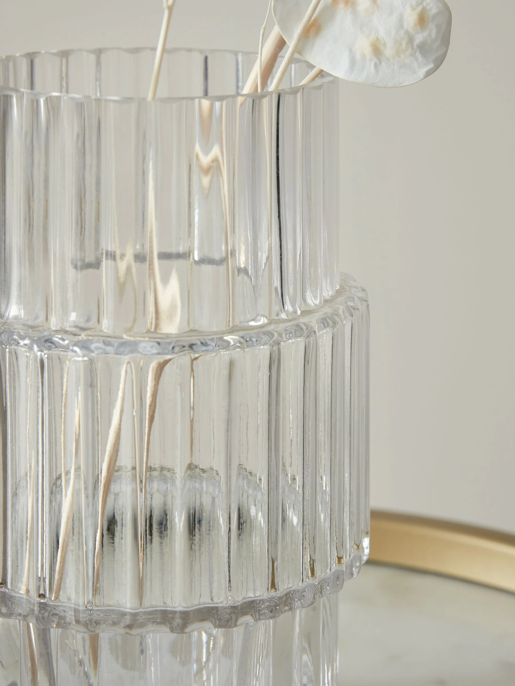 Small Ribbed Glass Vase