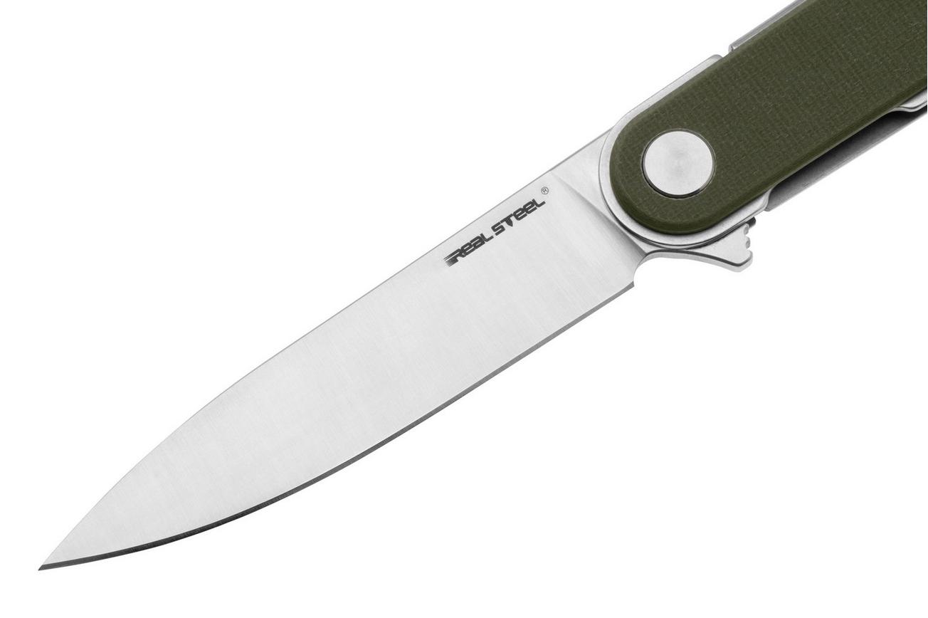 Real Steel Iris Flipper 8061AG Satin 12C27, OD Green G10, zakmes