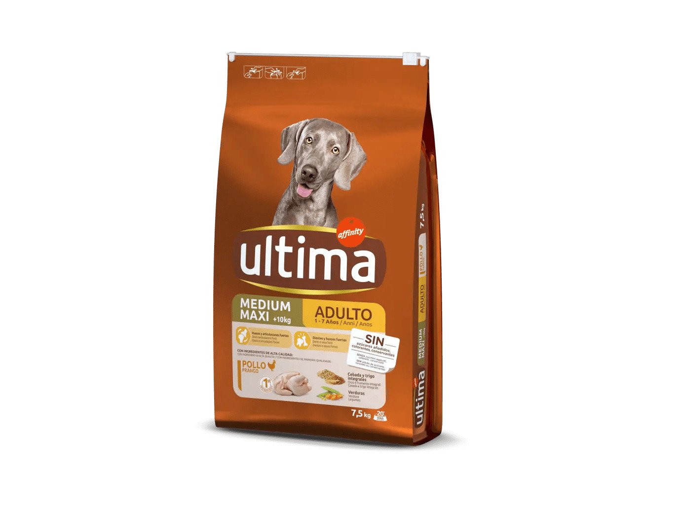 RAÇÃO PARA CÃO ULTIMA COM FRANGO E ARROZ 7.5KG