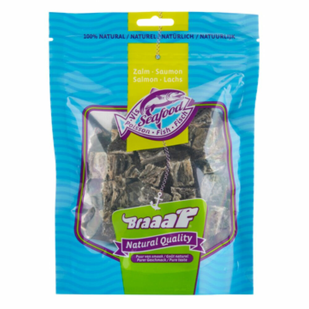 Braaaf Vissnack Zalmhuid Cubes70 gr