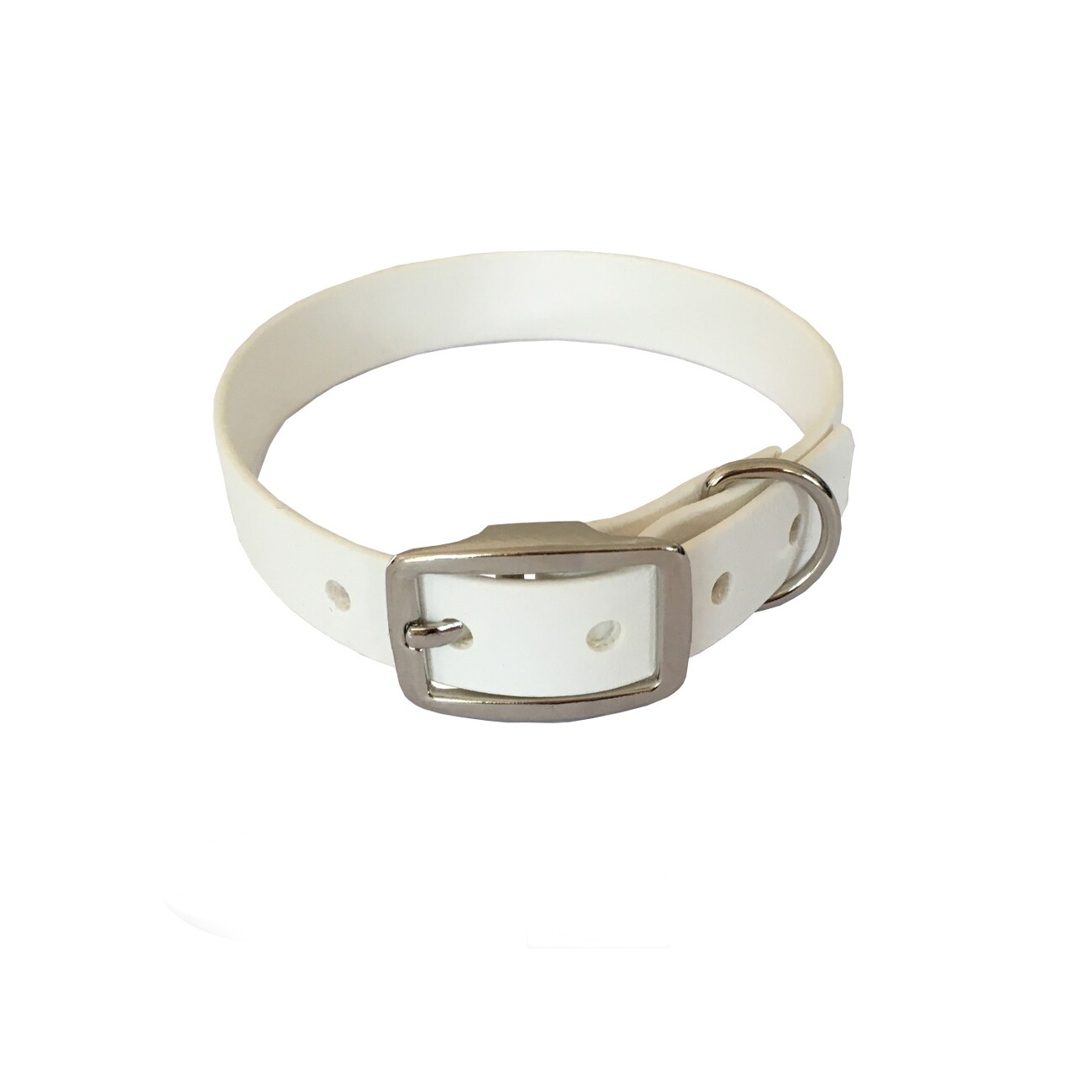 bio-leine 21-30cm HU Biothane Halsband weiß 24 cm, 33 cm
