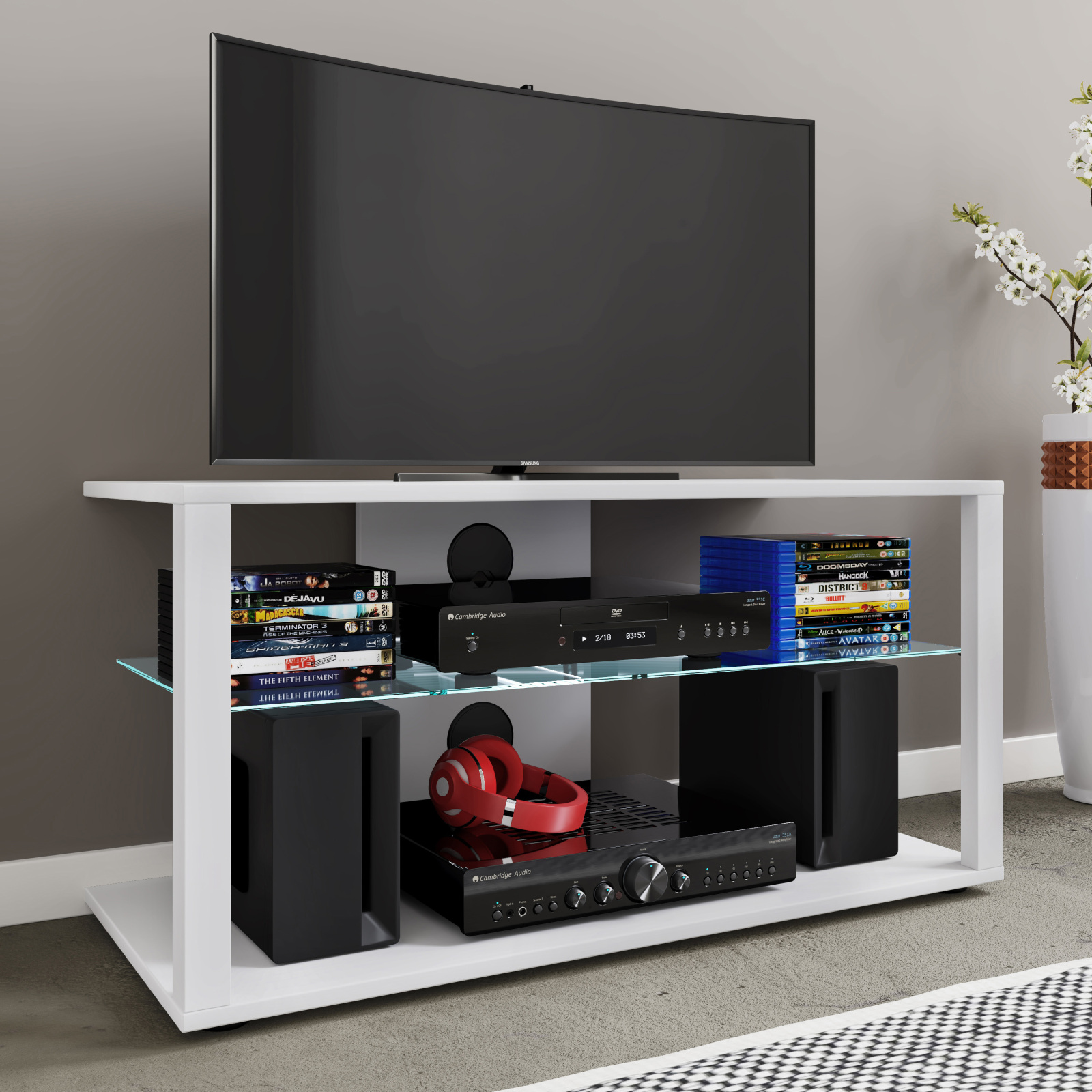 TV-Lowboard FOLAS L - weiß - 90 cm breit