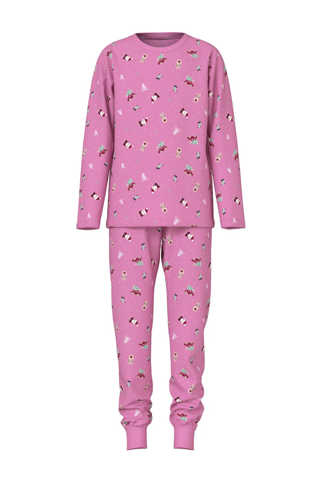 Name It Nknvismas Ls Nightset 4668410 fuchsia pink christmas elements