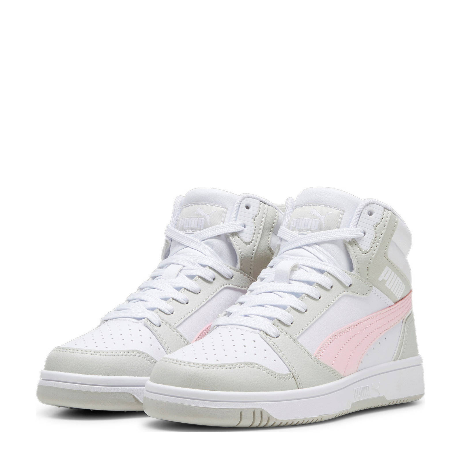 Puma Rebound v6 Mid V6 Mid sneakers wit/grijs/roze