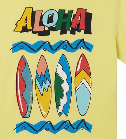 Stella McCartney Kids T-Shirt - Gelb m. Surfbretter