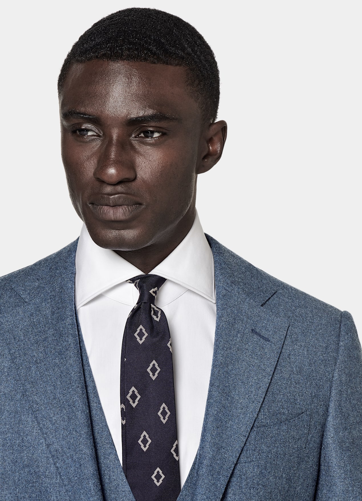 Costume Lazio coupe Tailored bleu moyen