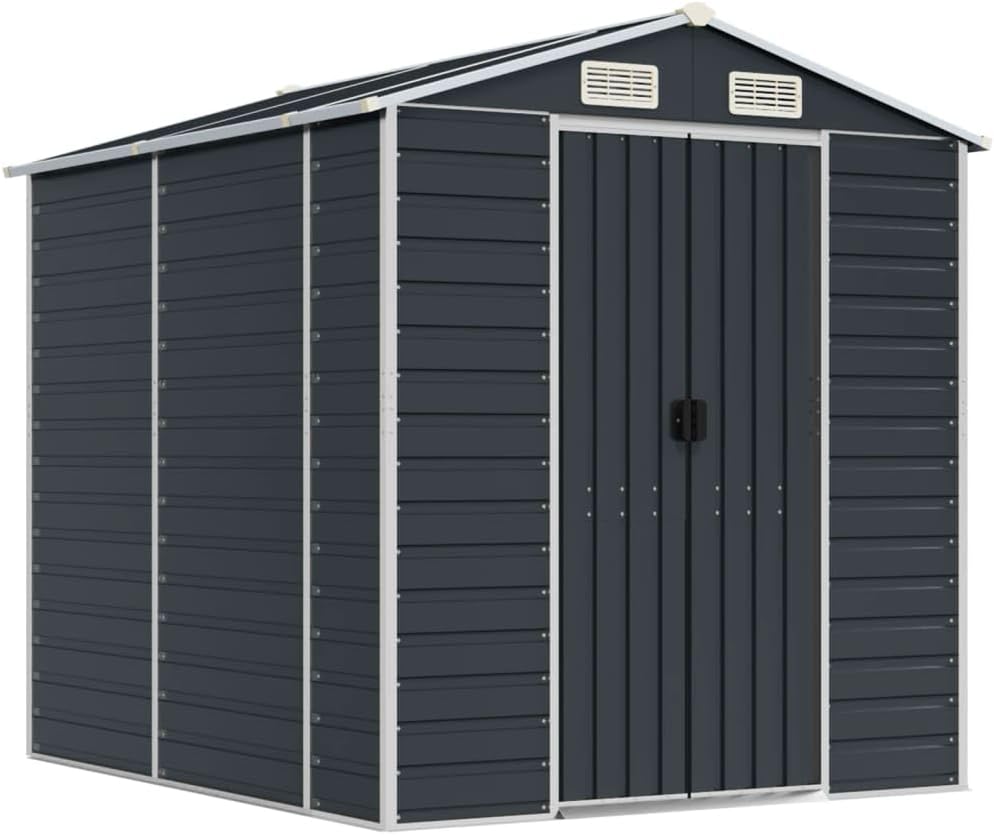 vidaXL Gerätehaus Anthrazit 191x215x198 cm Verzinkter Stahl