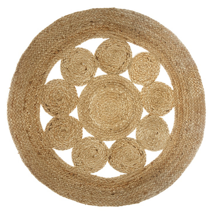 Tapis rond en jute ajouré Esra Ø80 cm
