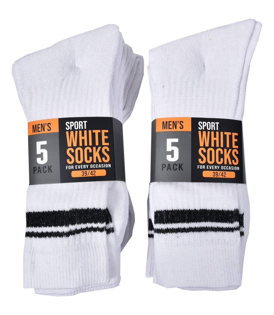 Chaussettes Homme TWINDAY SPORT -Assortiment modèles photos selon arrivages- Pack de 10 Paires CREW Blanches 44056