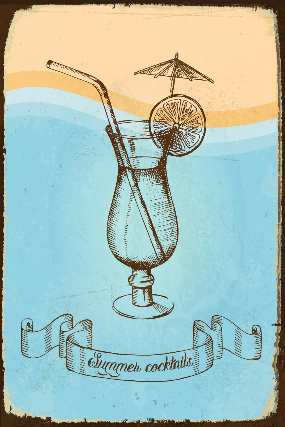 queence Metallbild »Summer Cocktails« Getränke | Schriftzug | Schriftzüge 1 Stk. tlg. Stahlschilder