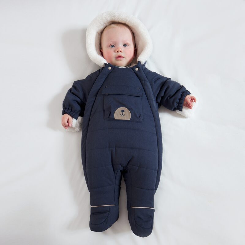 Combipilote fourrée sherpa bleue naissance