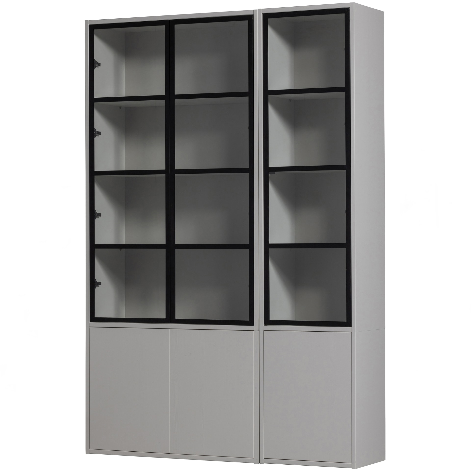 Vitrine BASIC 101 x 230 cm nebelgrau/schwarz
