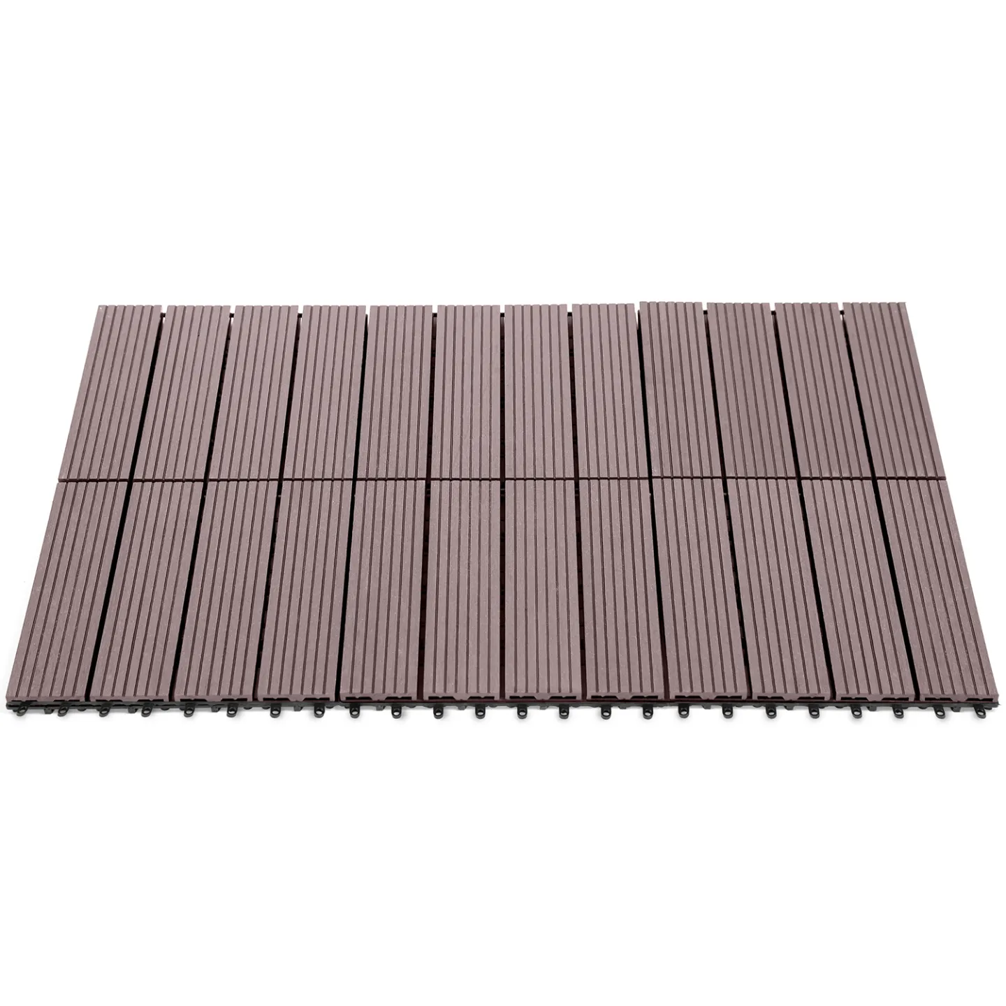 Lot de 5 dalles de terrasse WODHY clipsables bois composite taupe 30 x 30 cm