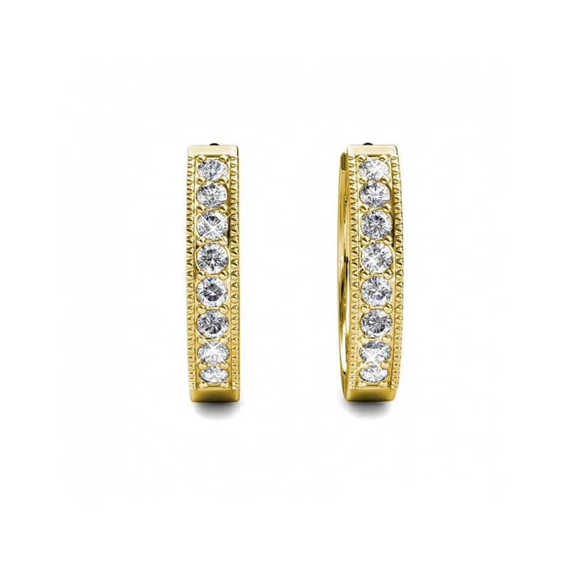 Boucles d'oreilles Eclat - Doré et Cristal