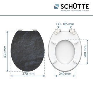 SCHÜTTE WC-Sitz Black Stone High Gloss MDF Absenkautomatik